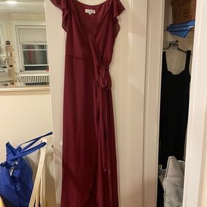 Joanna August Deep Red Maxi Dress